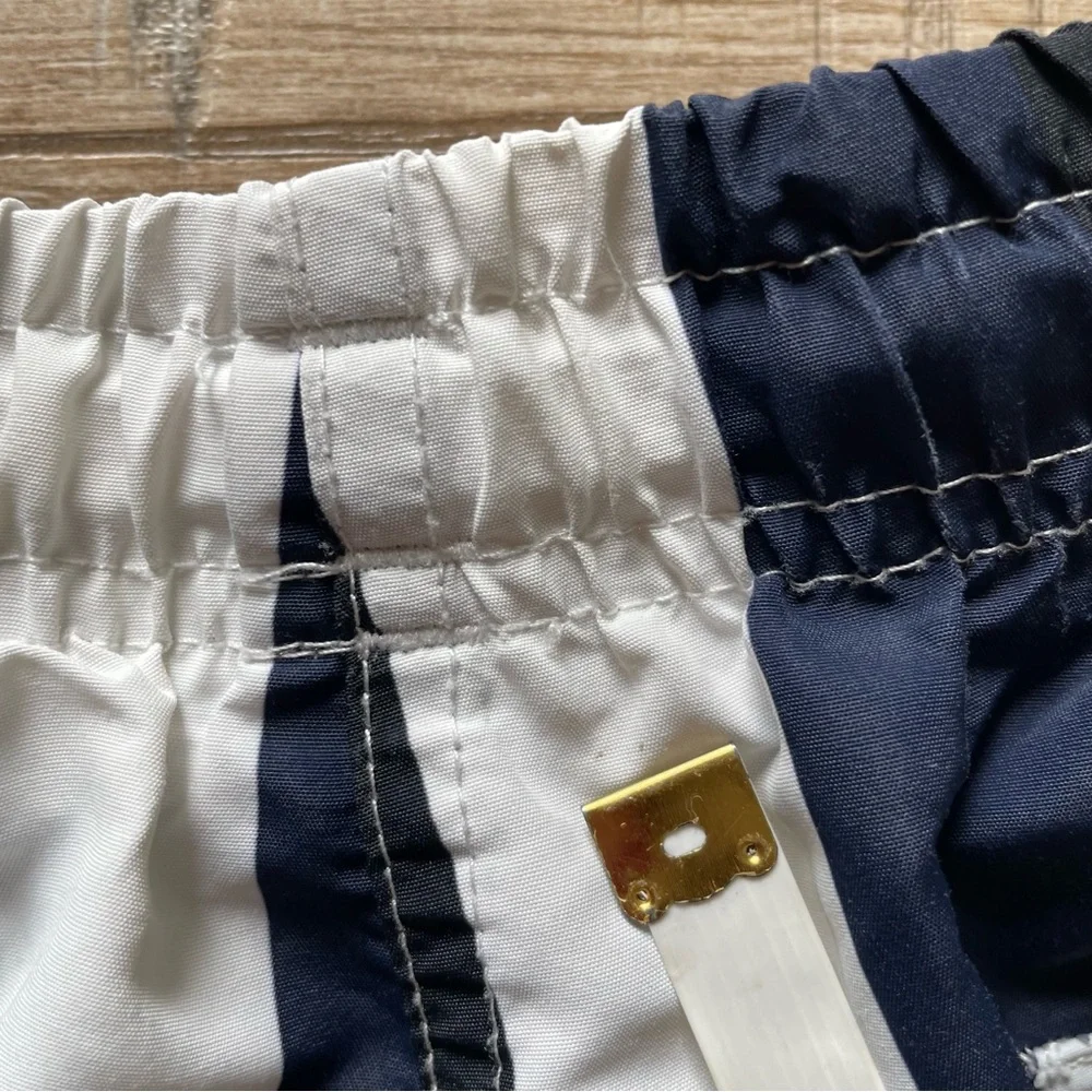 Bather men’s blue black white retro style striped swim trunks mesh lined, size M - Picture 13 of 13